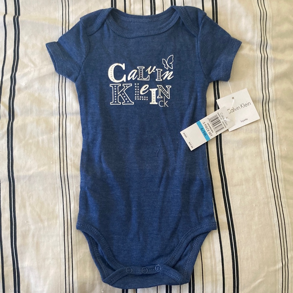 NWT Calvin Klein Navy Blue Infant Bodysuit